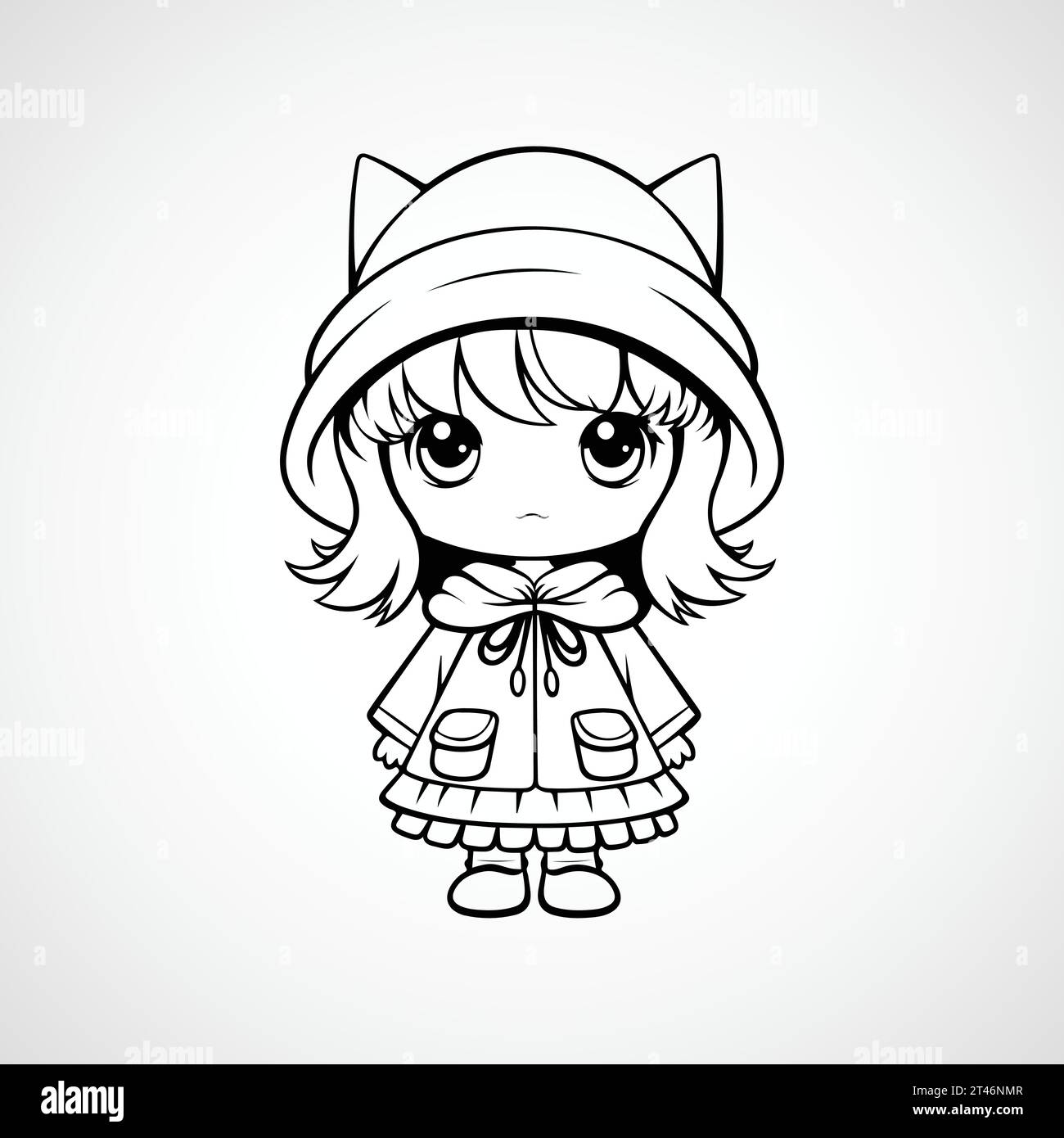 Vector cute little girl illustration Stock Vector