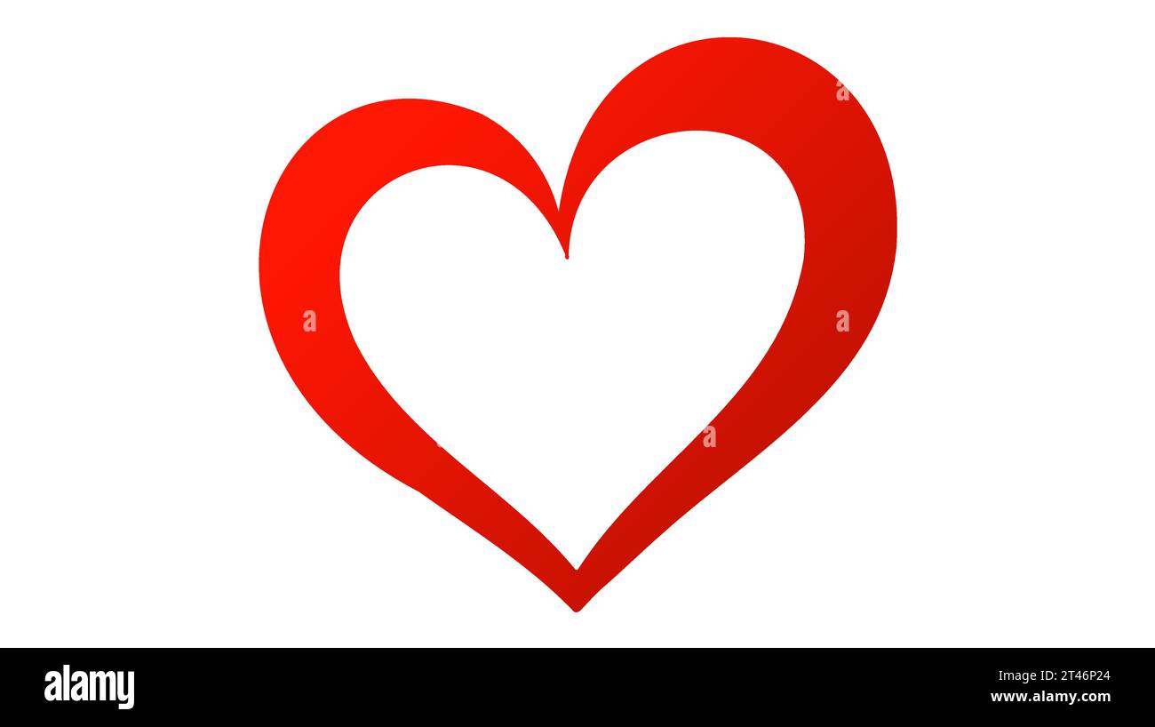 Red heart icon on white background. Love logo heart illustration Stock ...