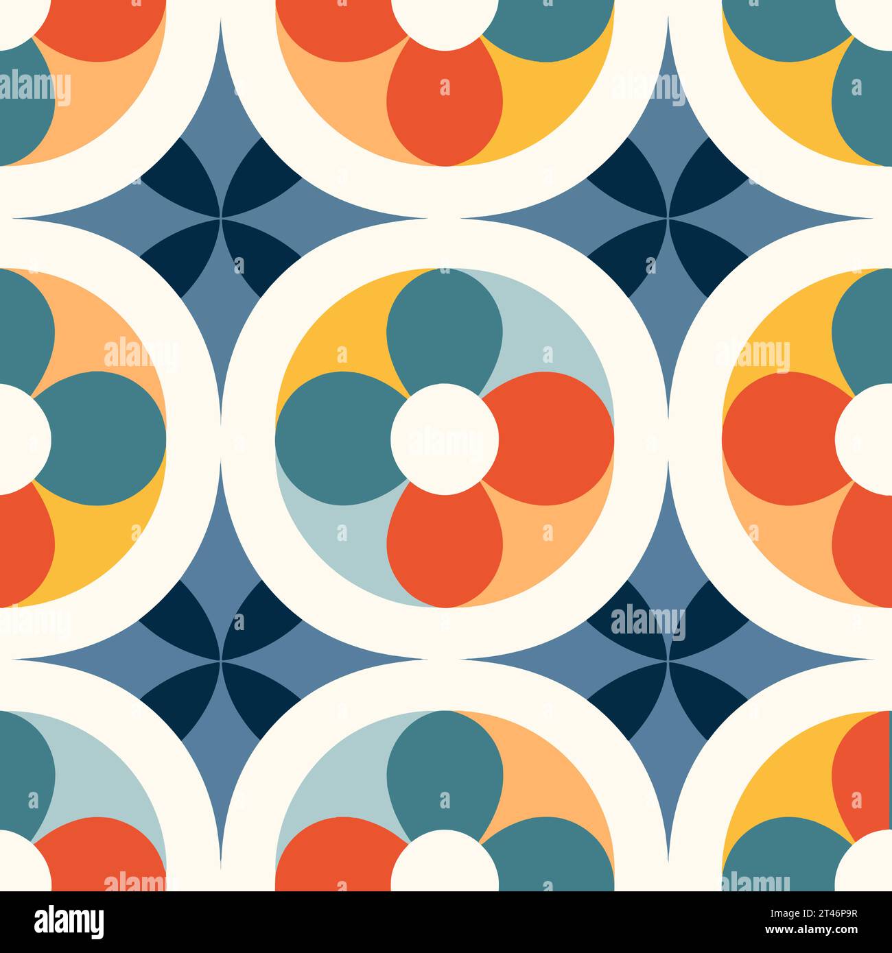 Colorful kaleidoscope. Seamless floral pattern. Vector illustration Stock Vector