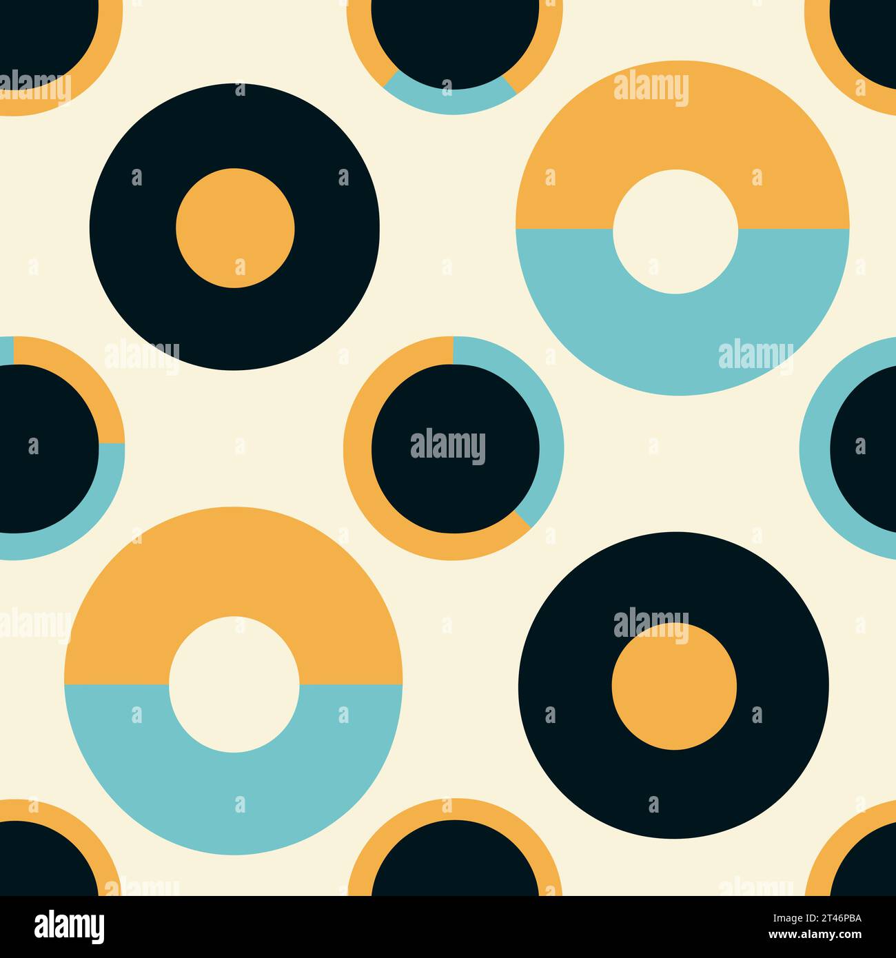 Geometric abstract art with colorful circles, seamless pattern. Vector ...