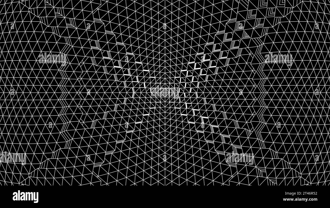 Geometric grid background with 80s styled mesh. Cyberpunk abstract ...