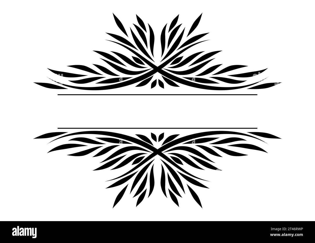 Vintage horizontal frame. Ornamental label frame. Graphic vector ...