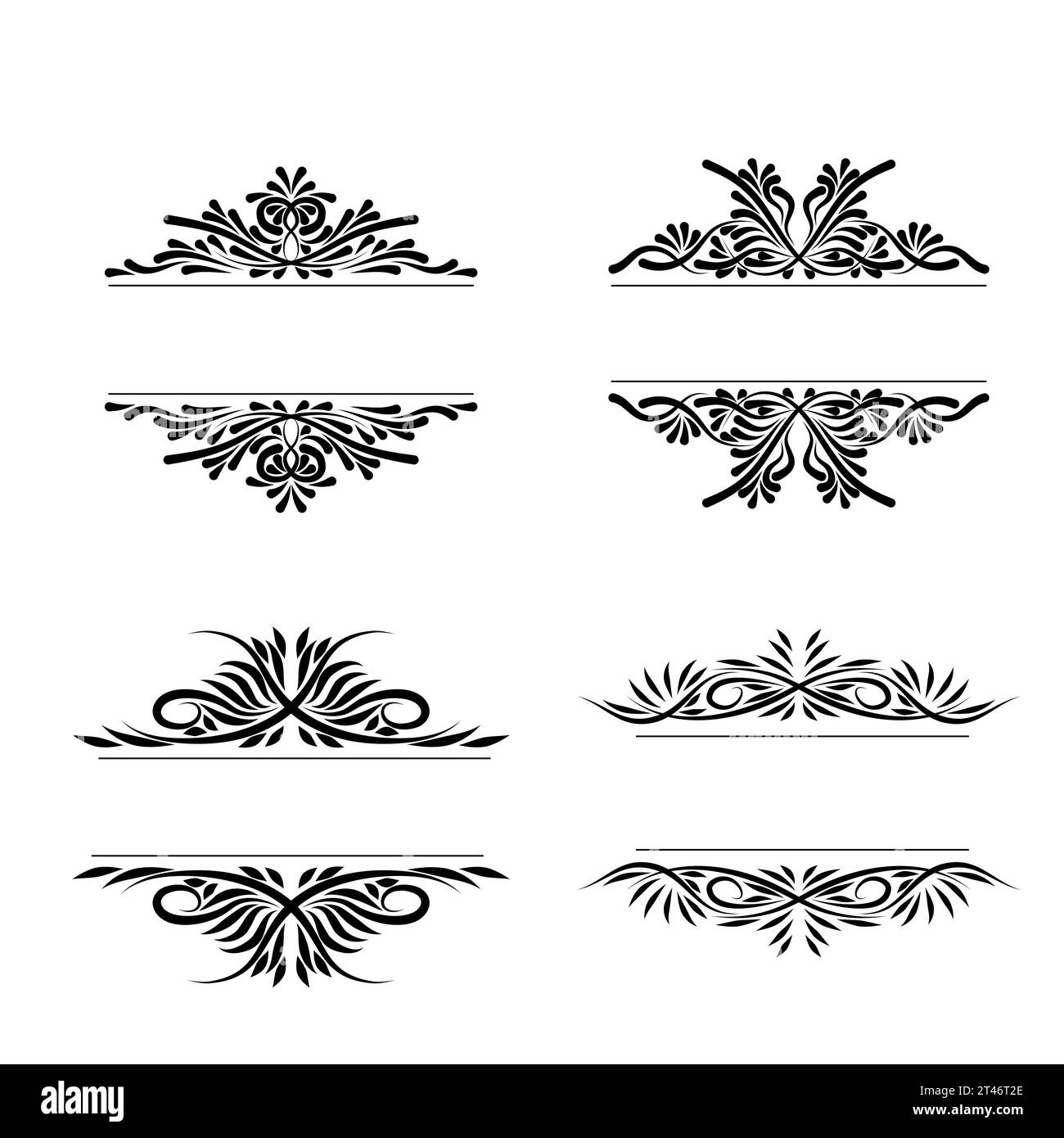 Set of vintage horizontal frame. Ornamental label frame. Graphic vector ...