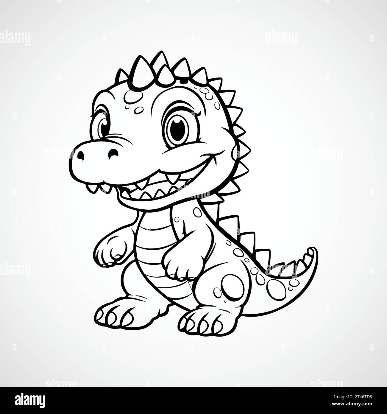 Vector cute dinosaur cartoon illustration Stock Vector
