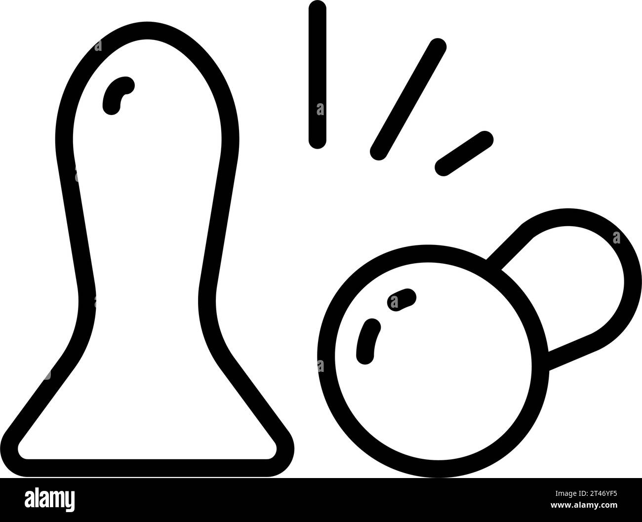 Earplug Outline Icon. Linear style sign isolated on white background