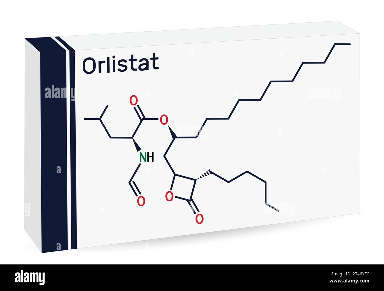 Orlistat molecule. It is lipase inhibitor used in the treatment of