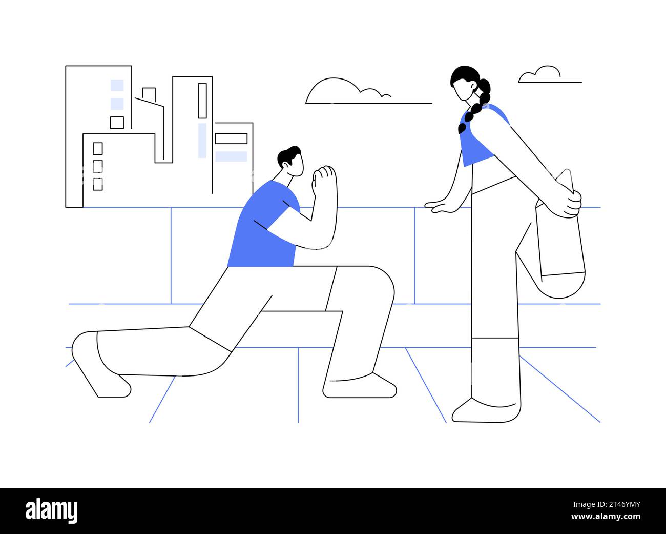 Post workout stretch isolated cartoon vector illustrations Stock Vector