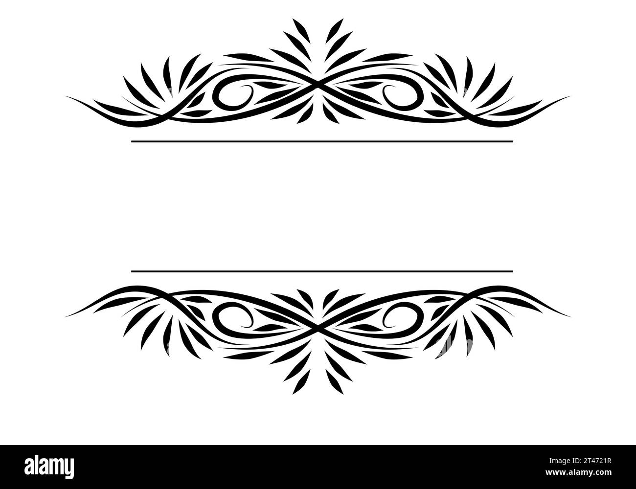 Vintage horizontal frame. Ornamental label frame. Graphic vector ...