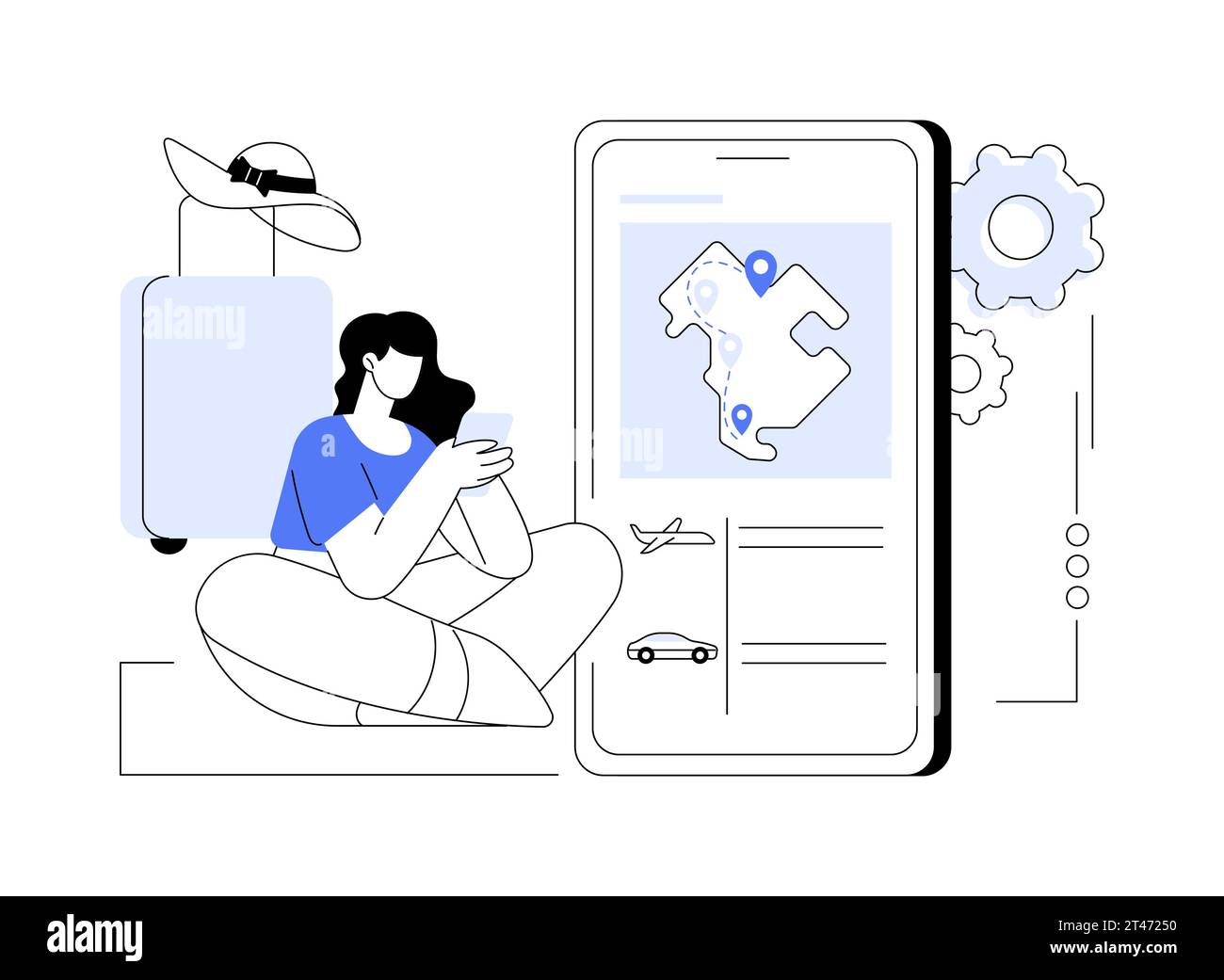 Journey planner abstract concept vector illustration Stock Vector Image