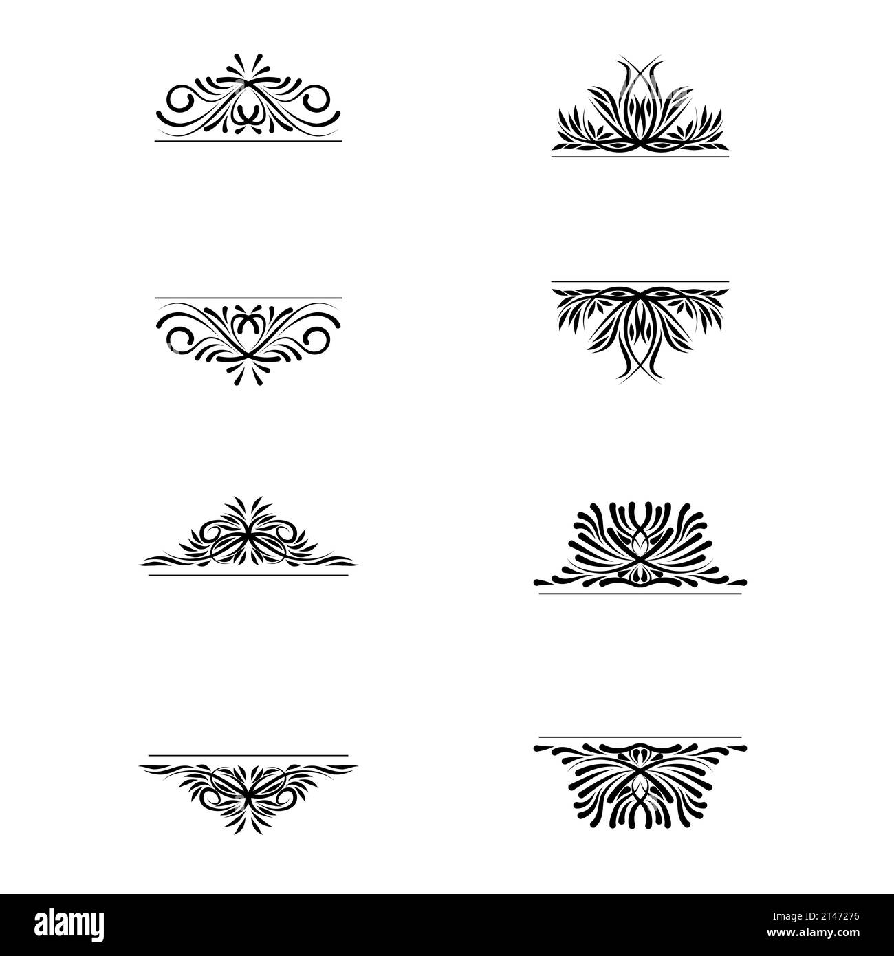 Set of vintage horizontal frame. Ornamental label frame. Graphic vector