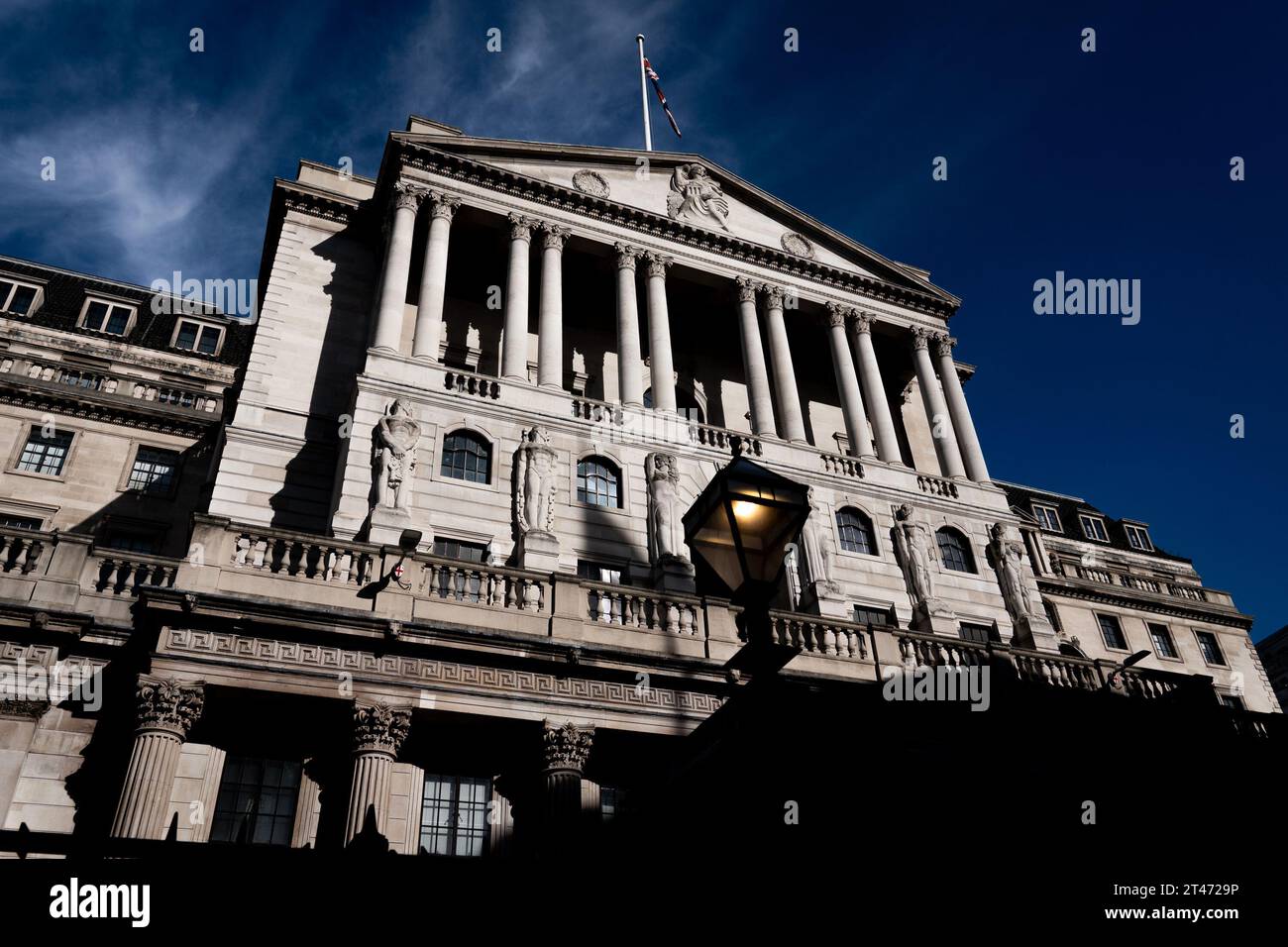 File photo dated 21/09/23 of the Bank of England, London. Experts think that the Bank of England will avoid another interest rate rise when it meets next week, the second pause in a row after almost two years of consecutive hikes. Stock Photo