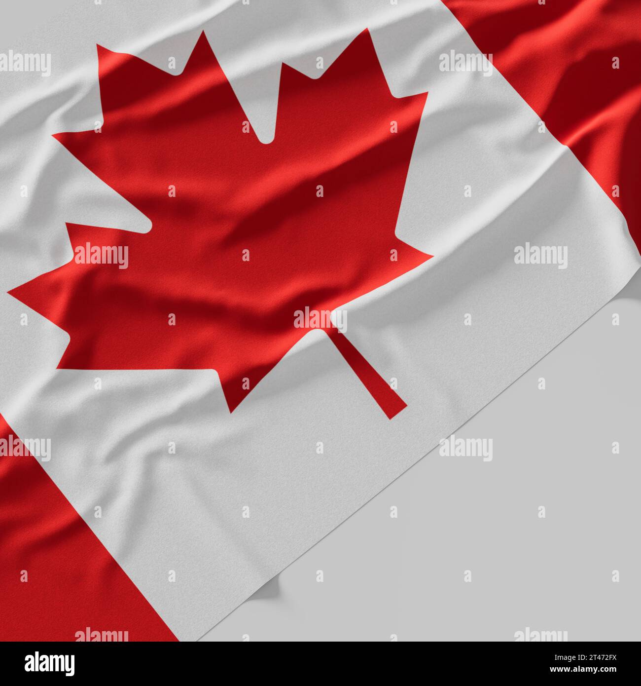 Flag of Canada. Fabric textured Canada flag isolated on white ...