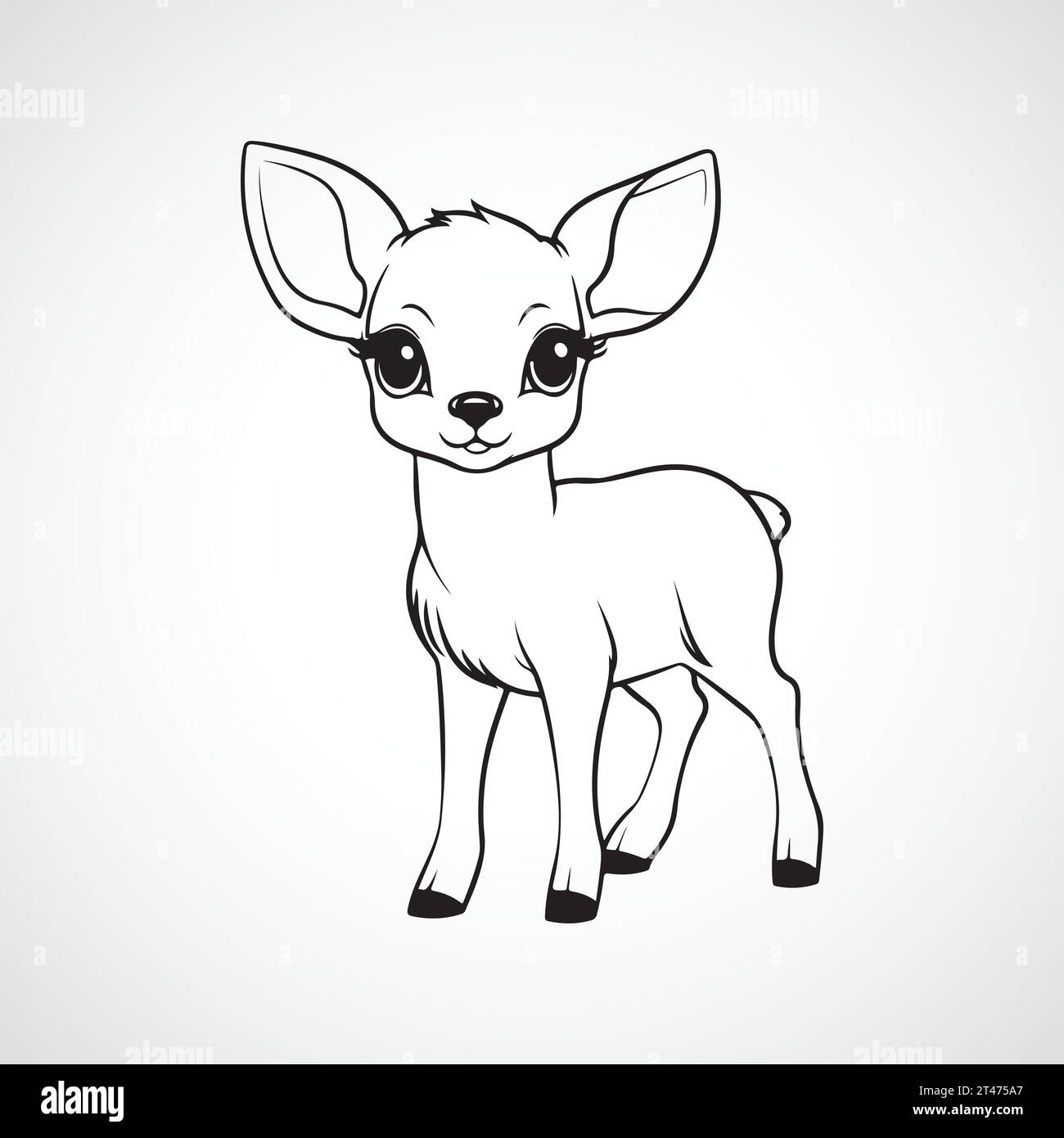 Vector cute deer illustration Stock Vector
