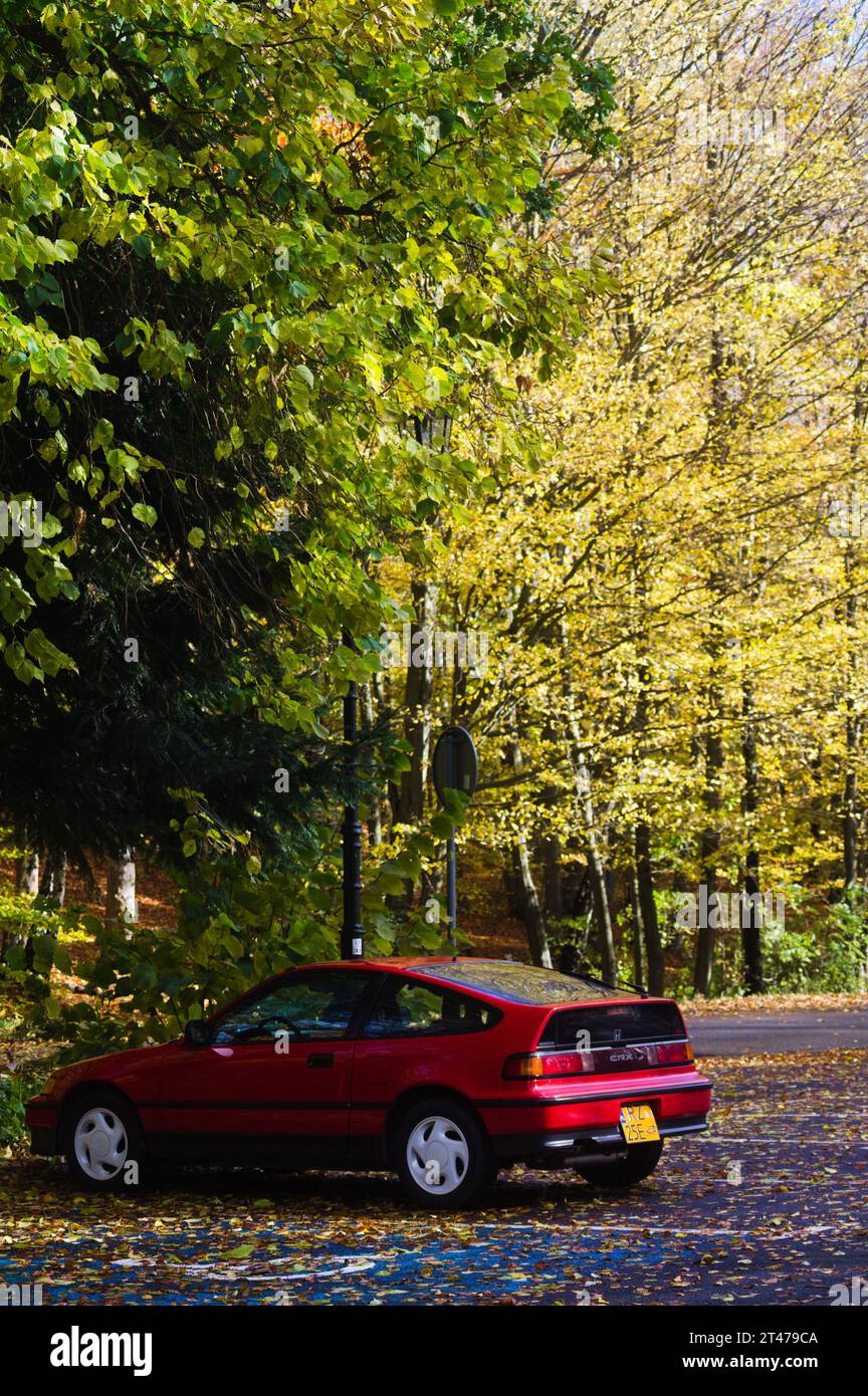 retro, red honda crx Stock Photo