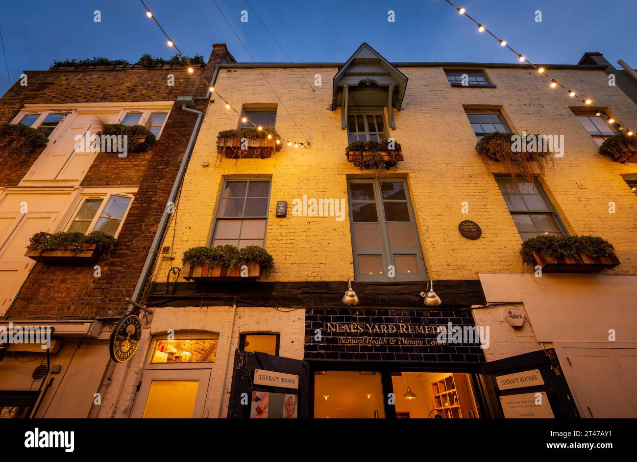 London, UK Neal's Yard in the Covent Garden area of central London