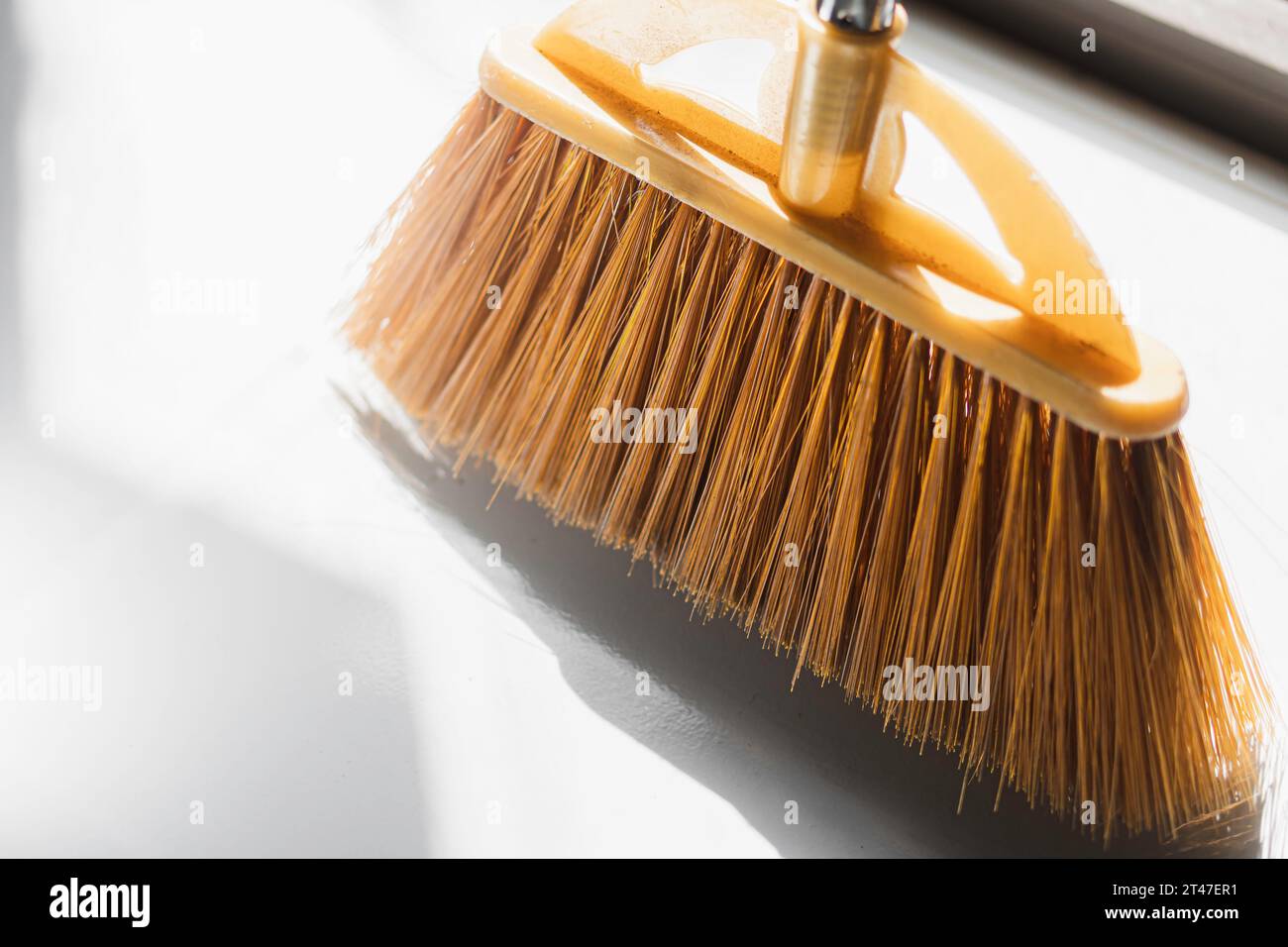 Cleaning house Sweeping floor with broom Stock Photo Alamy
