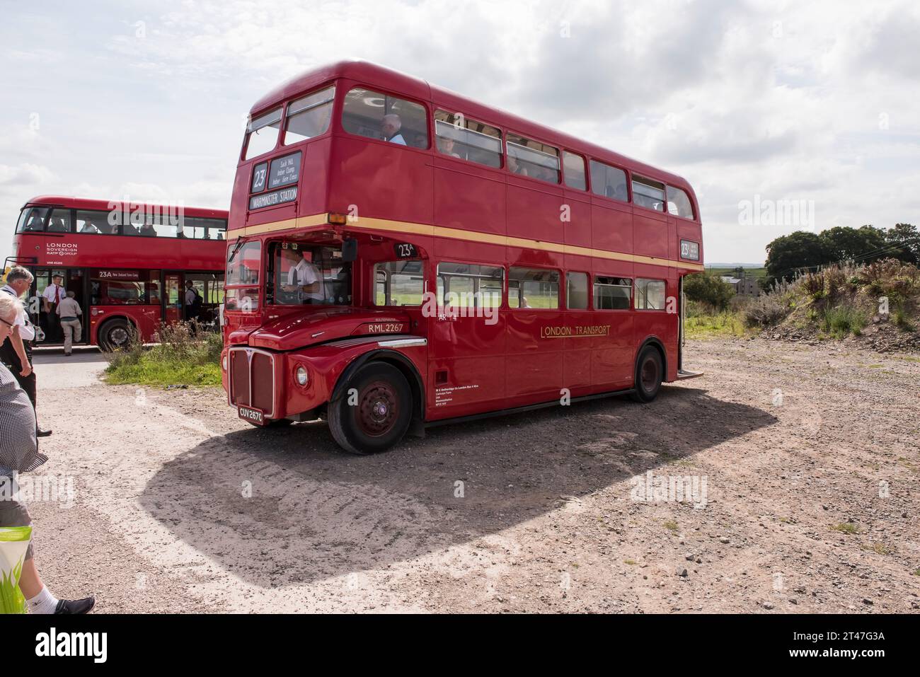 Imberbus 2017, classic bus service on Salisbury plain Stock Photo - Alamy