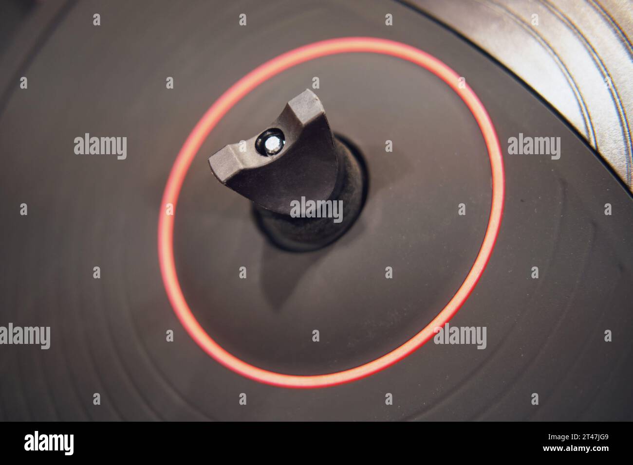 Black electronic drum kit for playing drums with headphones Stock Photo