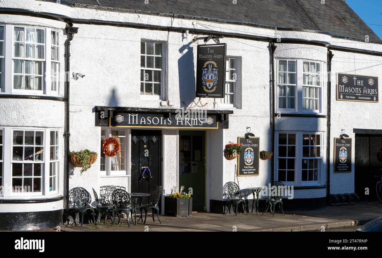 The Masons Arms public house, West Street, Norham, Berwick-upon-Tweed, Northumberland, England, UK Stock Photo