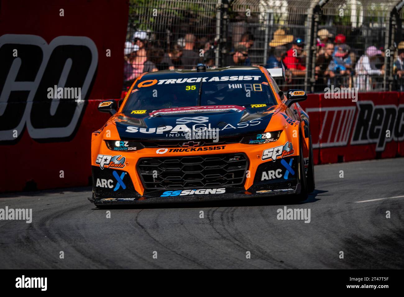 Gold Coast, Australia. 29 October, 2023. Matt Stone Racing's Cameron Hill turning into Repco Corner during Race 26 at the Boost Mobile Gold Goast 500. Credit: James Forrester/Alamy Live News Stock Photo