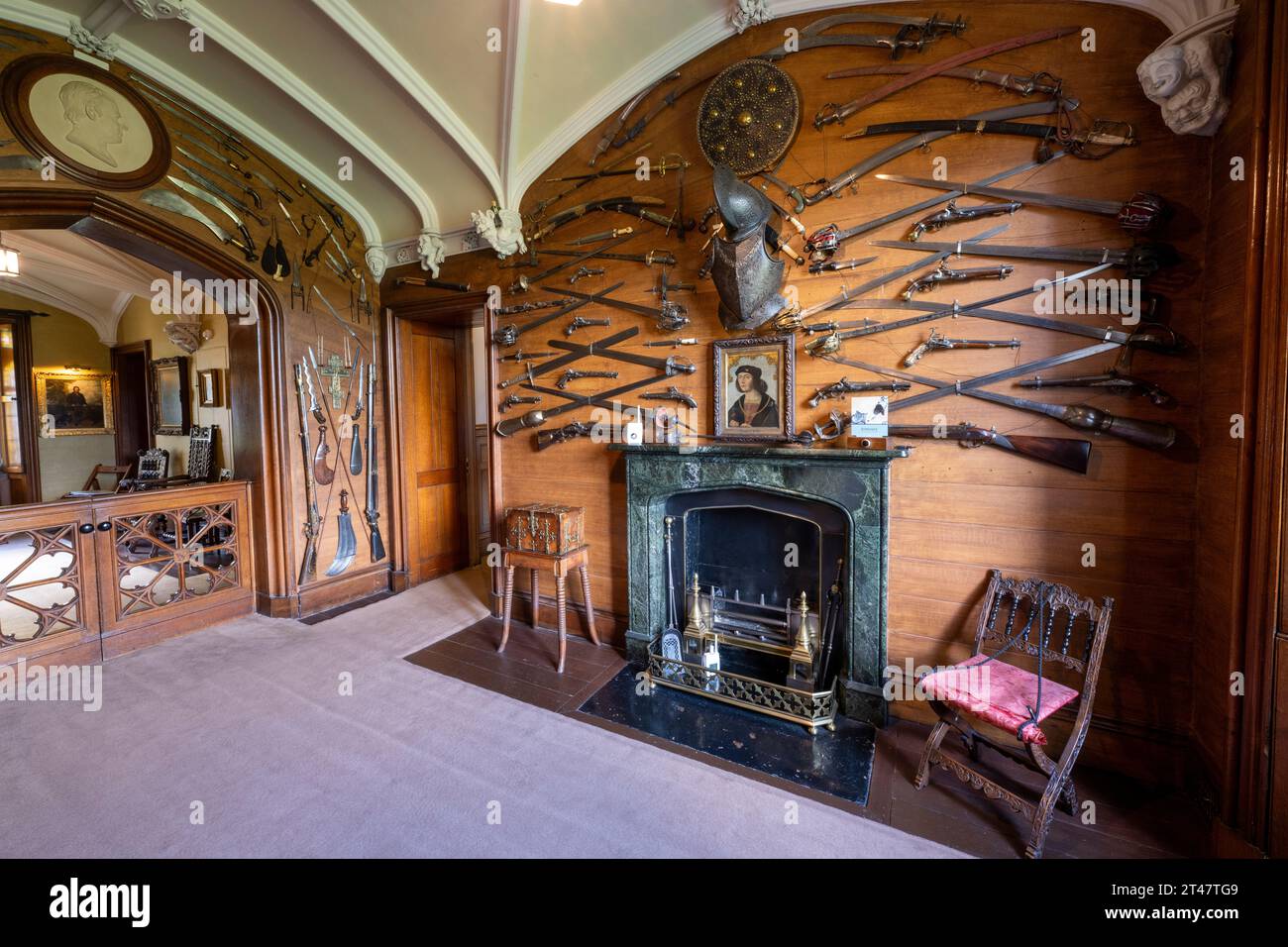 Abbotsford House, Abbotsford, Melrose, Roxburghshire, Scotland, UK - home of Sir Walter Scott - interior view Stock Photo