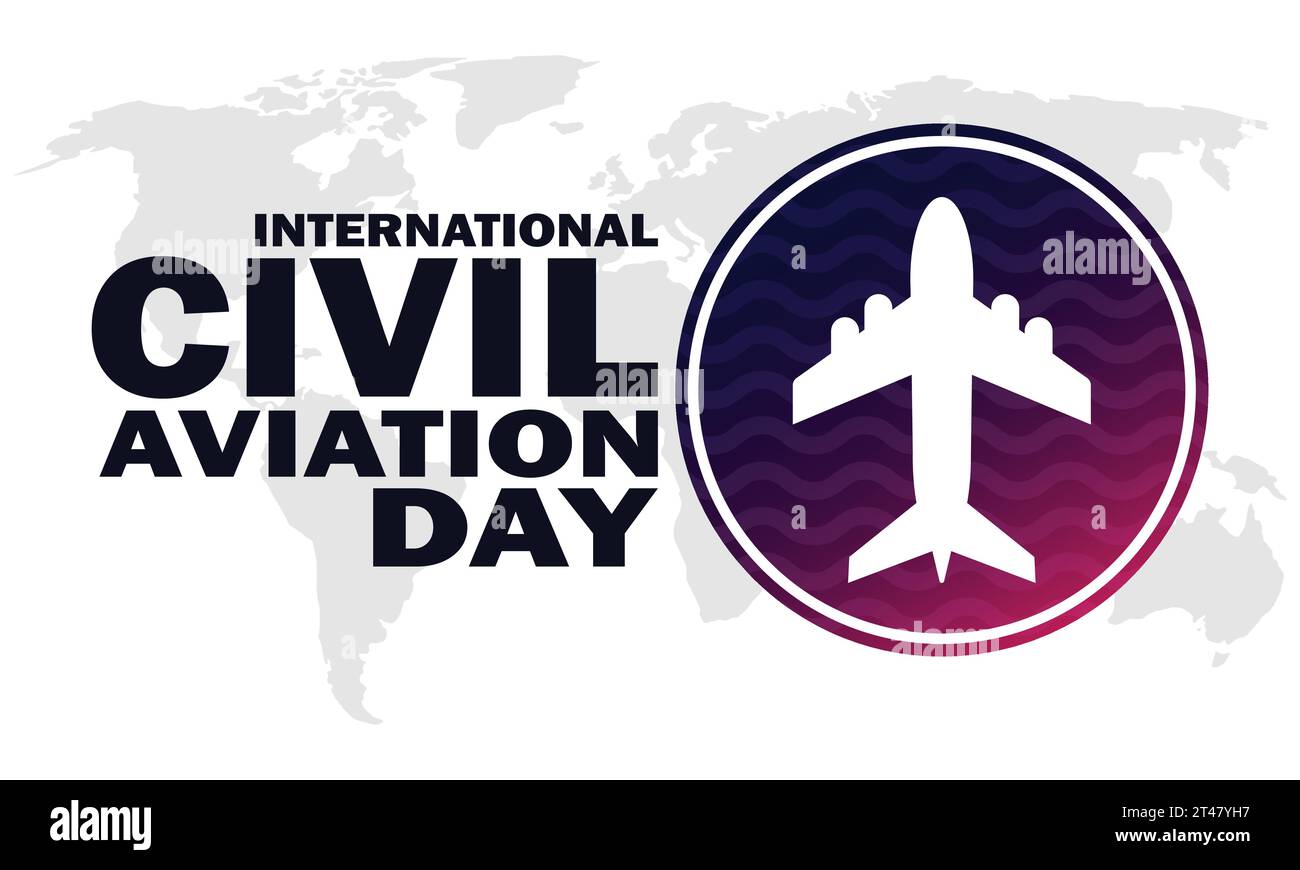 International Civil Aviation Day. Holiday concept. Template for background, banner, card, poster with text inscription. Vector EPS10 illustration. Stock Vector