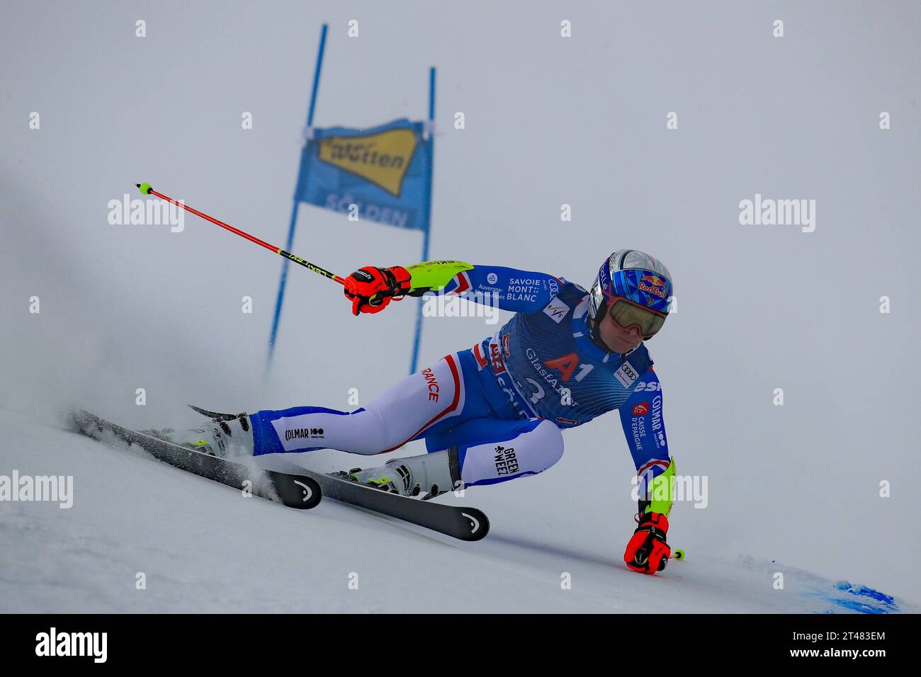 Solden, Tyrol, Austria. 29th Oct, 2023. Audi FIS Alpine Ski World Cup Opening; Due to strong wind the race was stopped and then cancelled Alexis Pinturault (FRA) Credit: Action Plus Sports/Alamy Live News Stock Photo