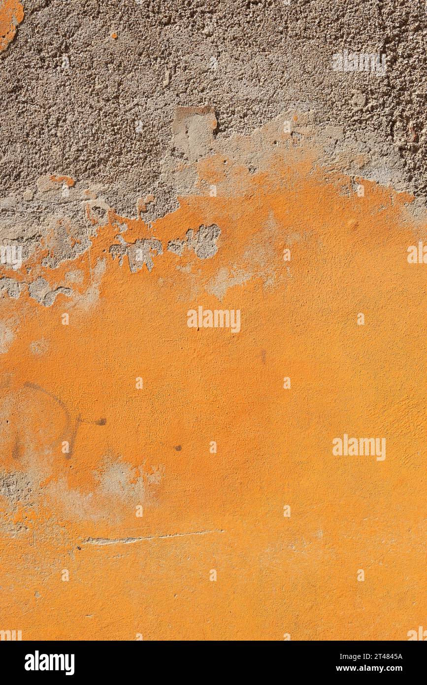 Old orange wall texture in Pisa, Italy Stock Photo