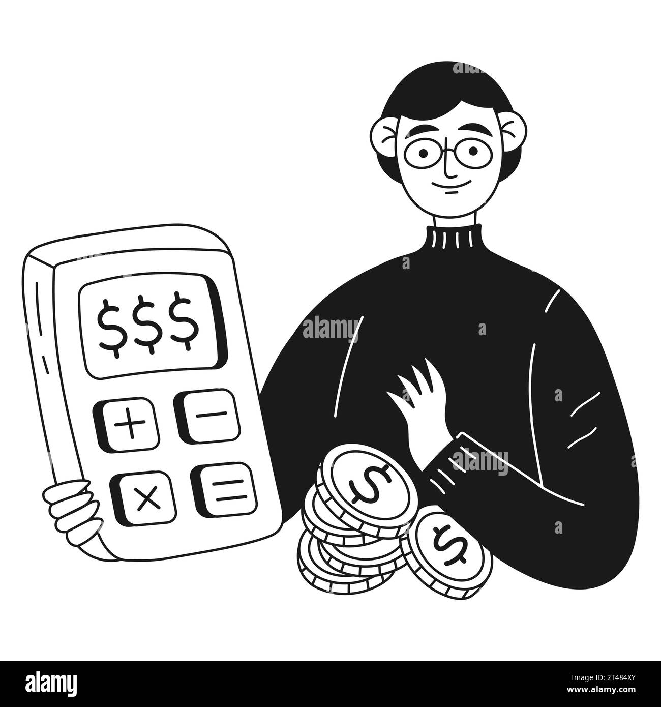 Woman counting money Stock Vector Images Alamy