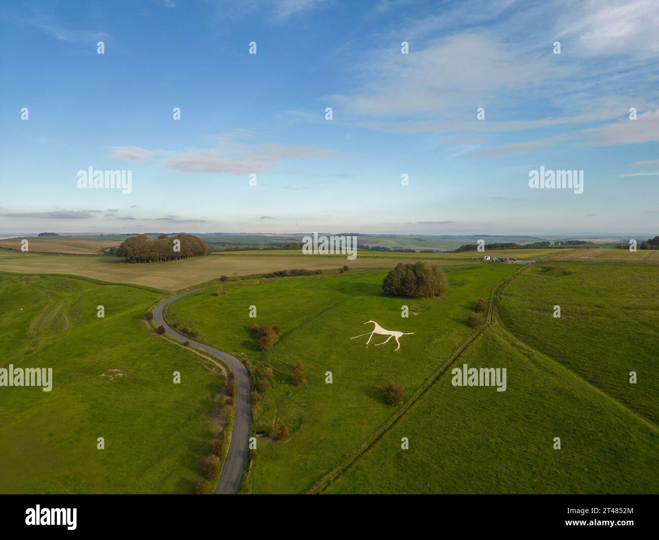 The Hackpen White Horse on the Marlborough Downs in Wiltshire, UK Stock ...