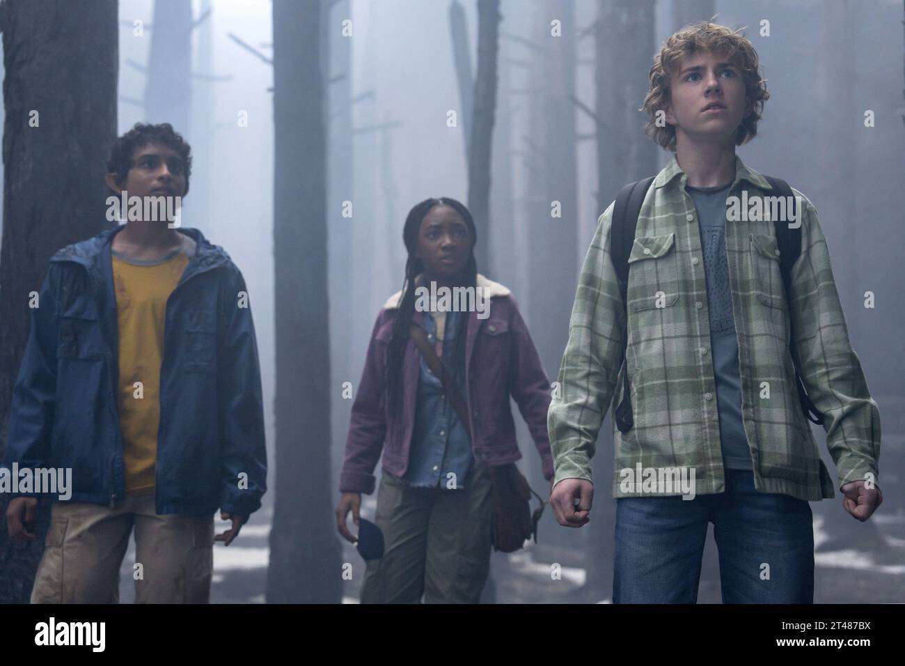 Percy Jackson and the Olympians    Walker Scobell, Aryan Simhadri & Leah Jeffries Stock Photo