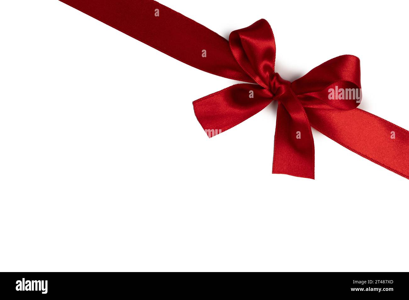 Elegant satin red ribbon bow isolated on white background Stock Photo ...