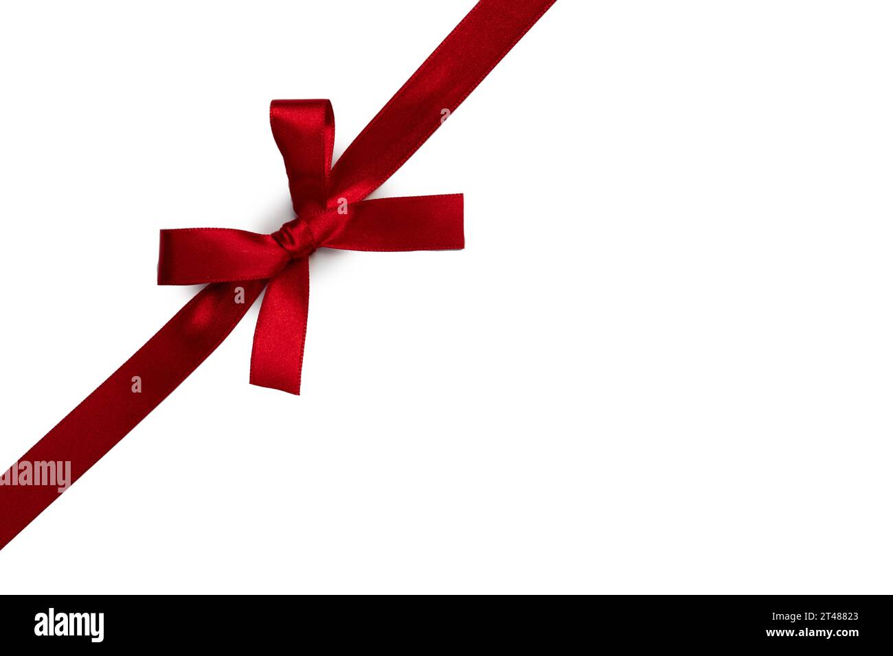 Elegant satin red ribbon bow isolated on white background Stock Photo ...