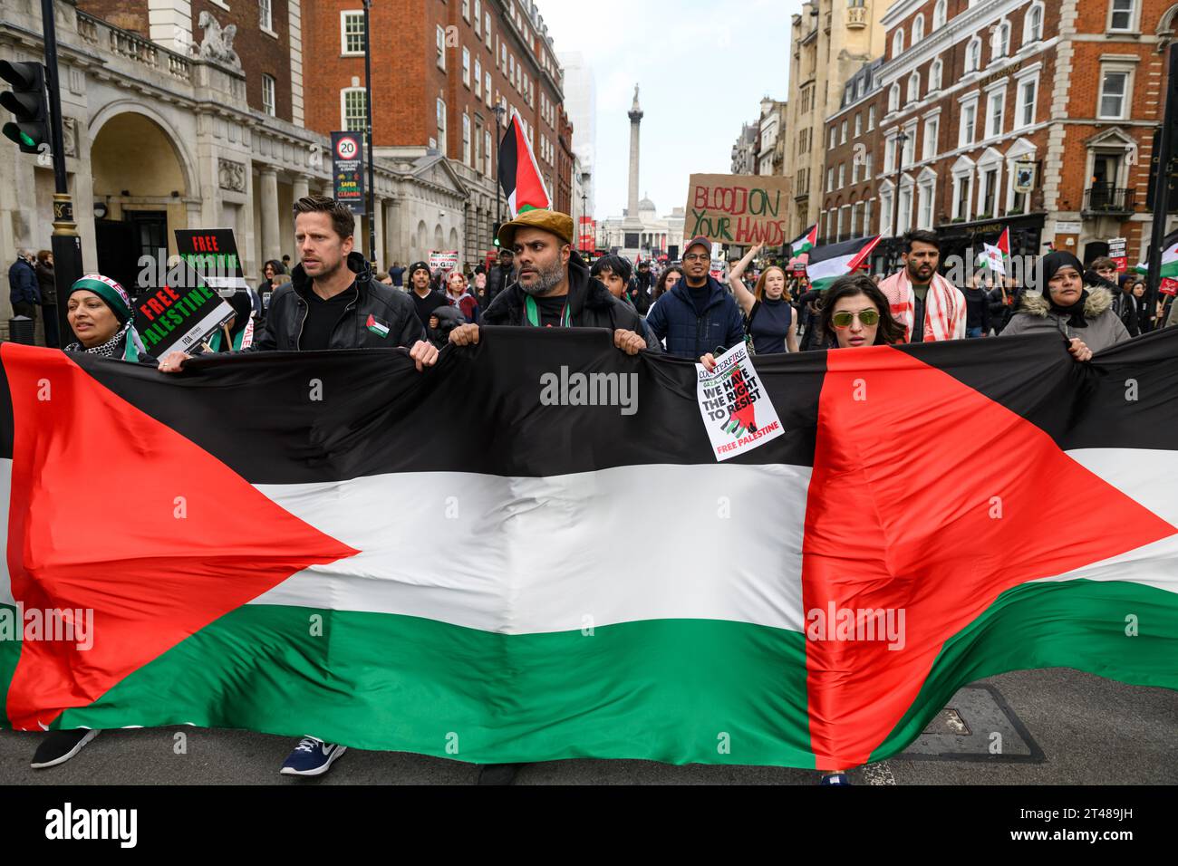 Pro-Palestine Protesters March Down Whitehall Calling For A Ceasefire ...