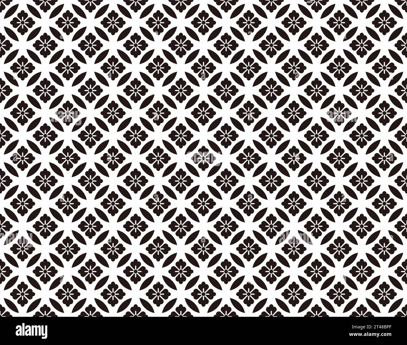 Vector Seamless Background With Japanese Vintage Pattern. Horizontally And Vertically Repeatable. Stock Vector