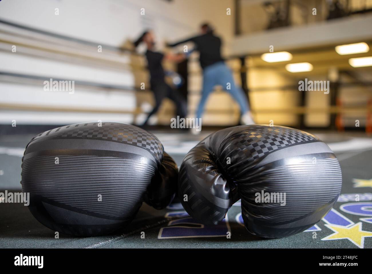 Boxing in a Gym Stock Photo - Alamy