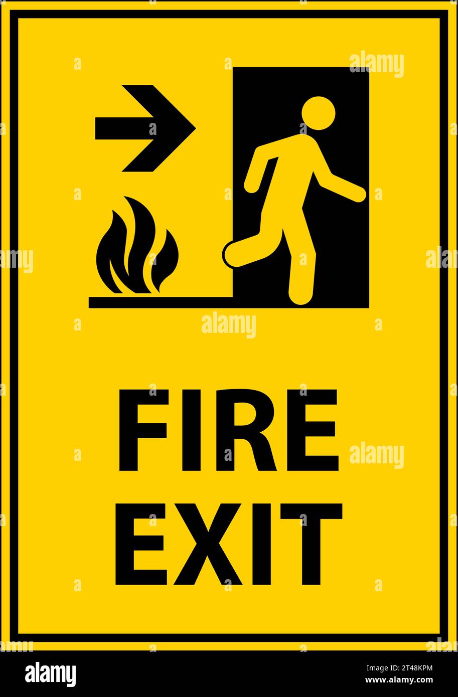 warning-sign-fire-exit-stock-vector-image-art-alamy