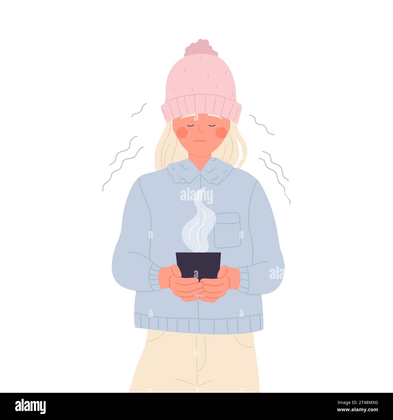 Feeling cold blanket Stock Vector Images Alamy