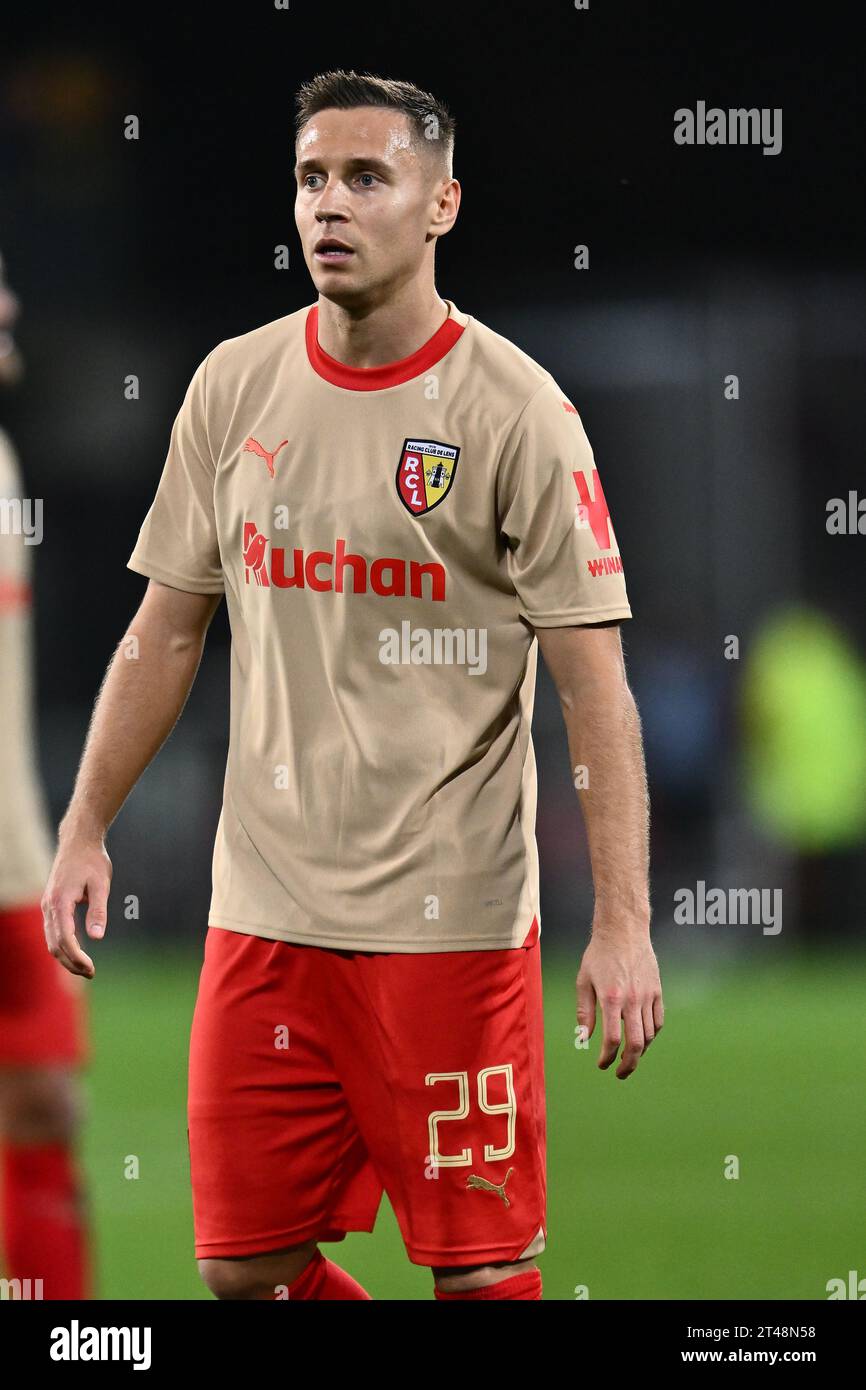 LENS, FRANCE - OCTOBER 24: Przemyslaw Frankowski of RC Lens during the UEFA Champions League match between RC Lens and PSV Eindhoven at Stade Bollaert Stock Photo