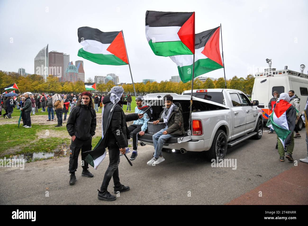 The Hague, Netherlands. 29th Oct, 2023. The Hague,The Netherlands,29th october 2023.A few thousand people protested for a free Palestine and against the war in Gaza. Credit: Pmvfoto/Alamy Live News Stock Photo