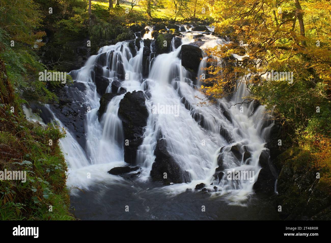 Swallow Falls, Betws y Coed, Gwynedd, North Wales. Stock Photo