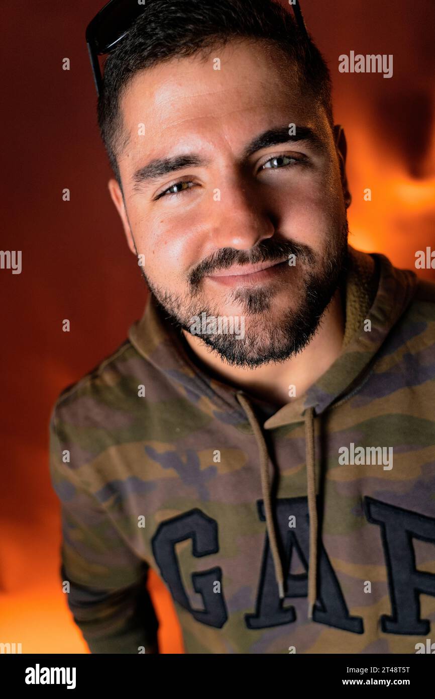 Studio shot young man photo posing as model Stock Photo - Alamy