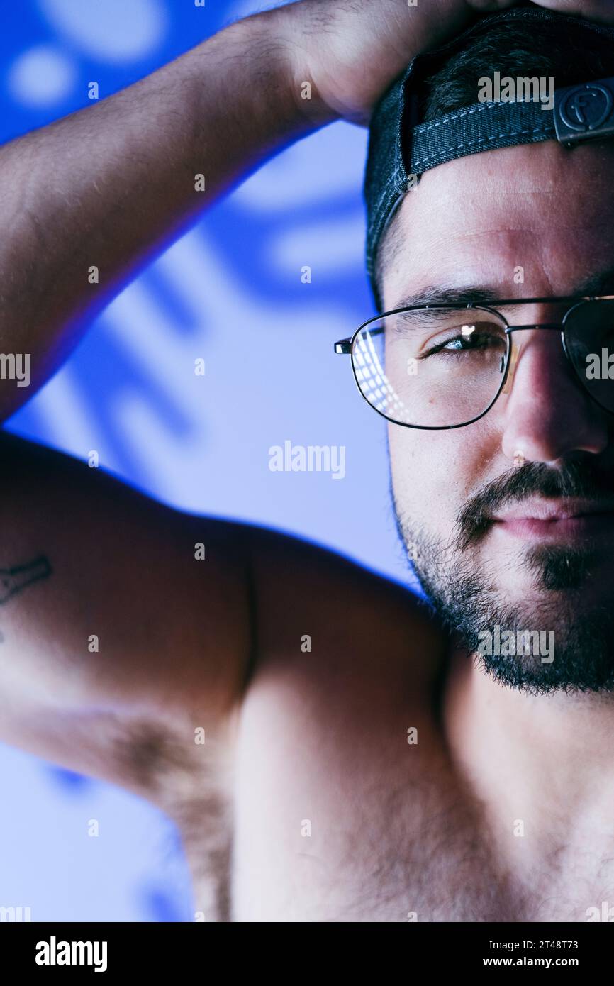 Studio shot young man photo posing as model Stock Photo - Alamy
