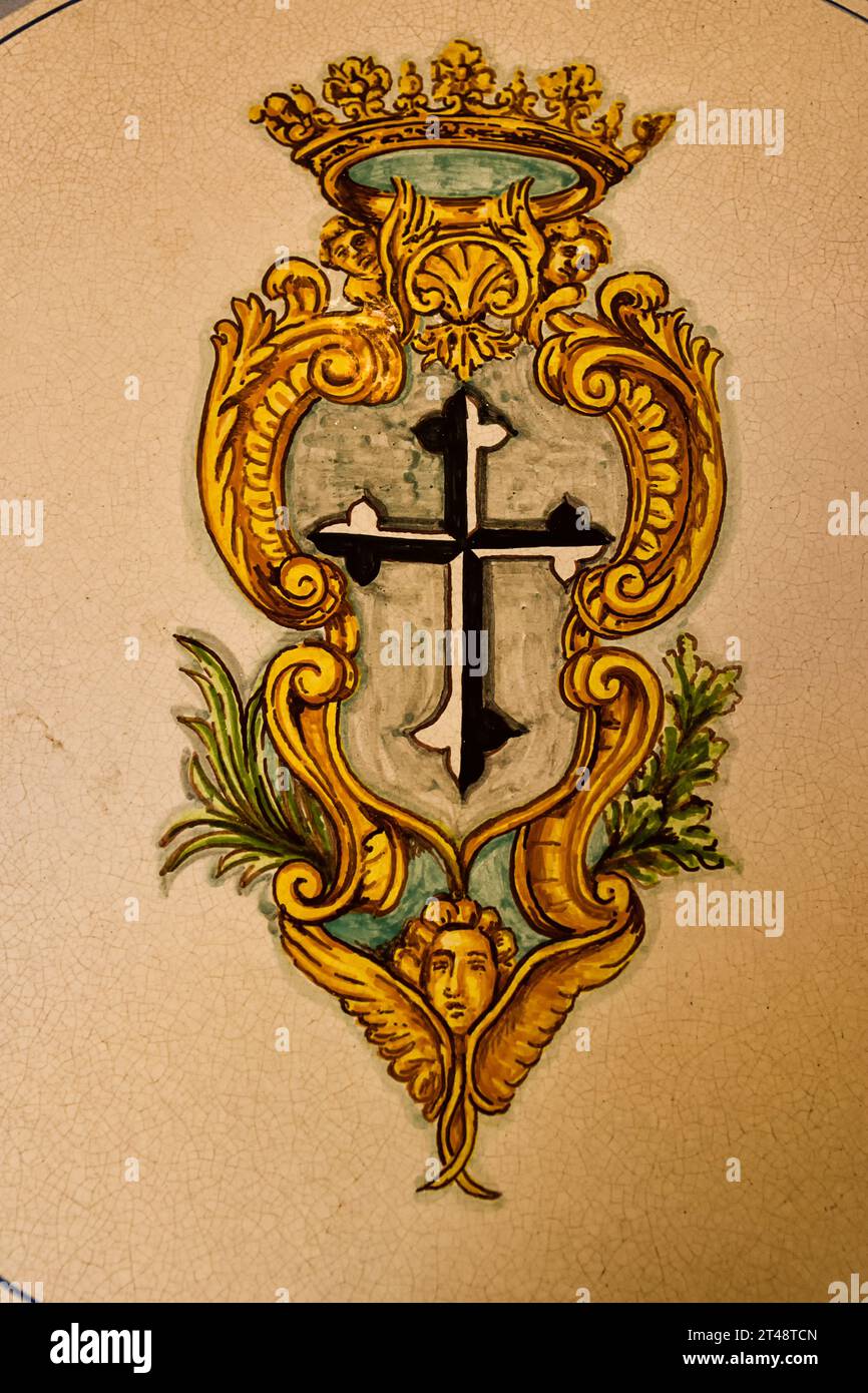 Vittoriosa, Malta - 17 June 2023: Emblem inside the Palace of the Inquisition in the Citta Vittoriosa, Malta Stock Photo