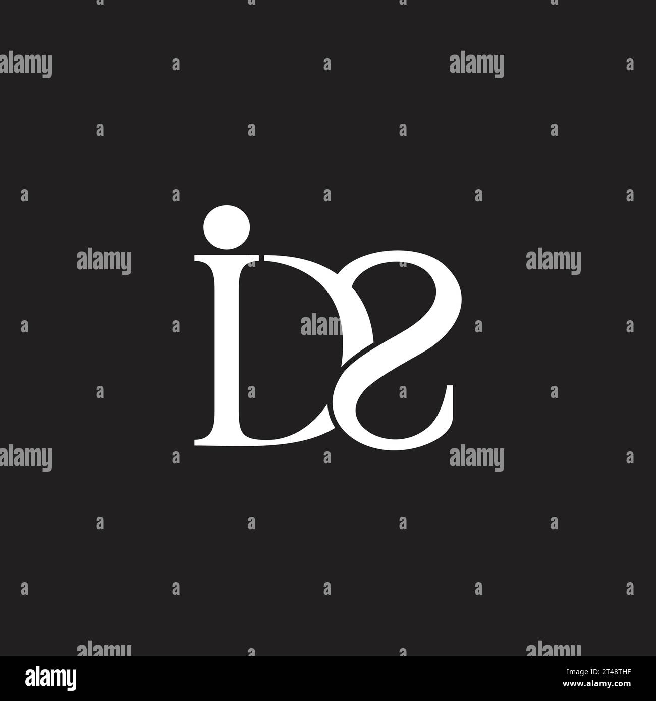 letter id2 simple linked logo vector Stock Vector