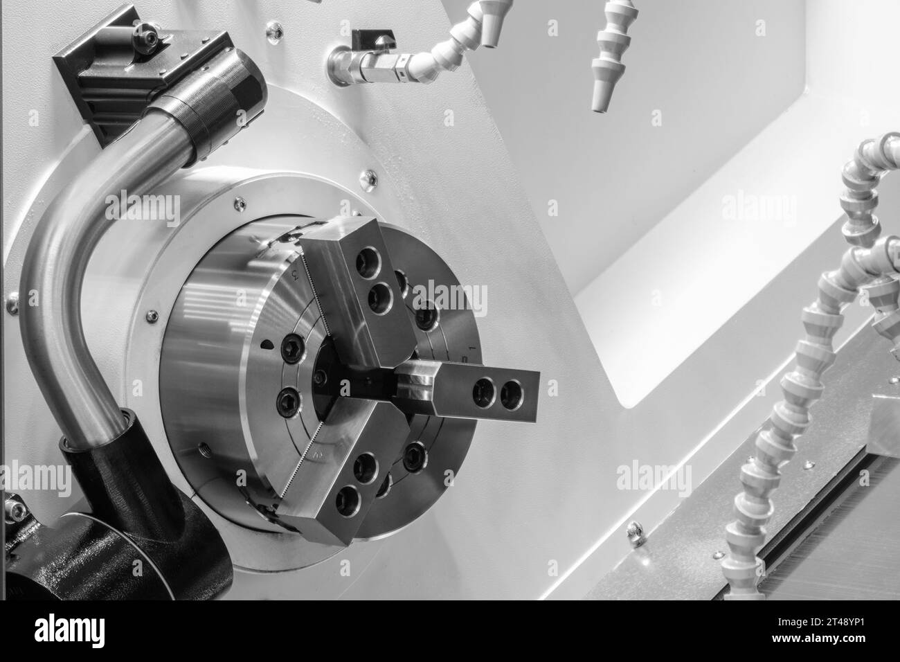 Metal machine tools industry. CNC turning machine highspeed cutting is