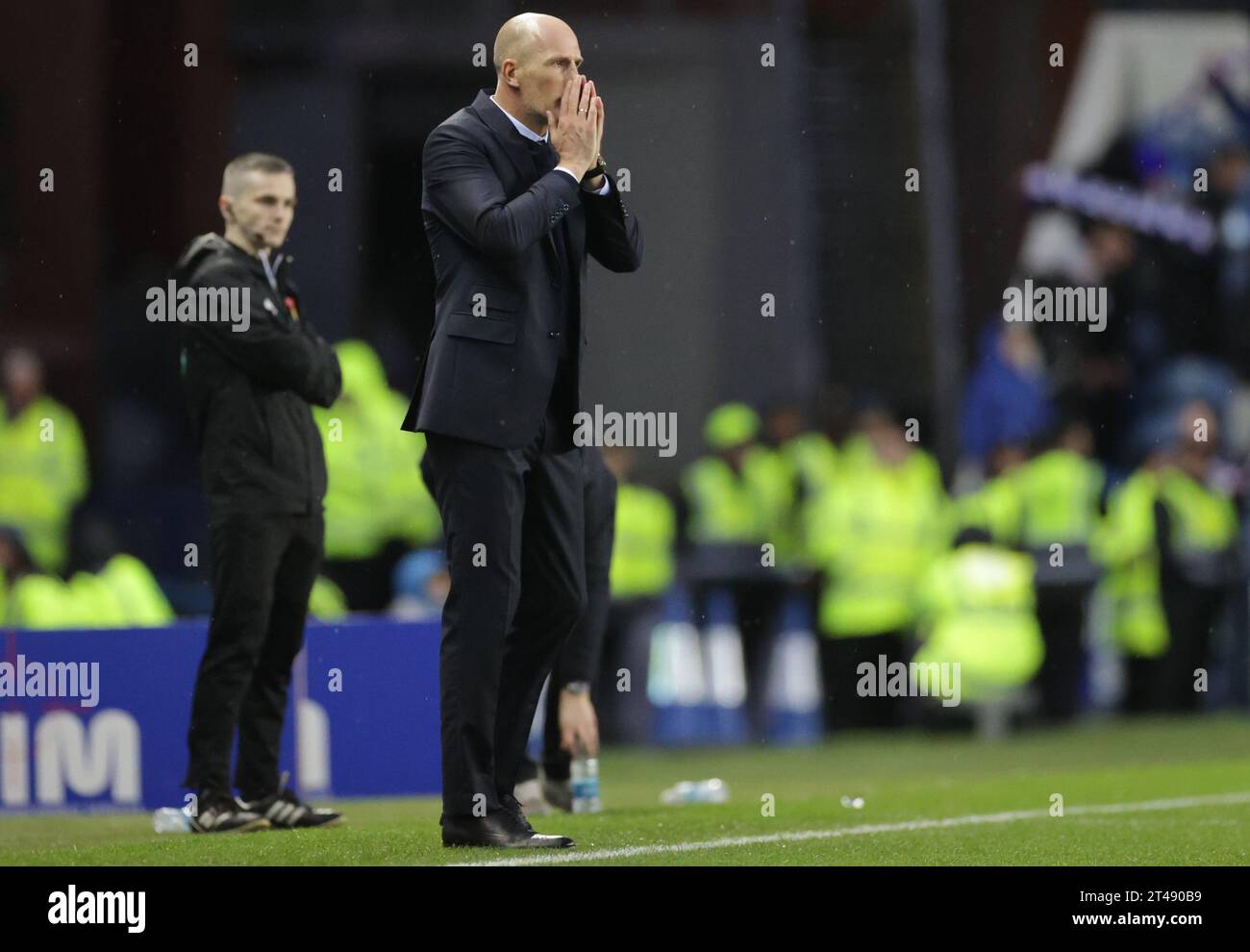 Rangers manager Philippe Clements reacts on the touchline during the ...