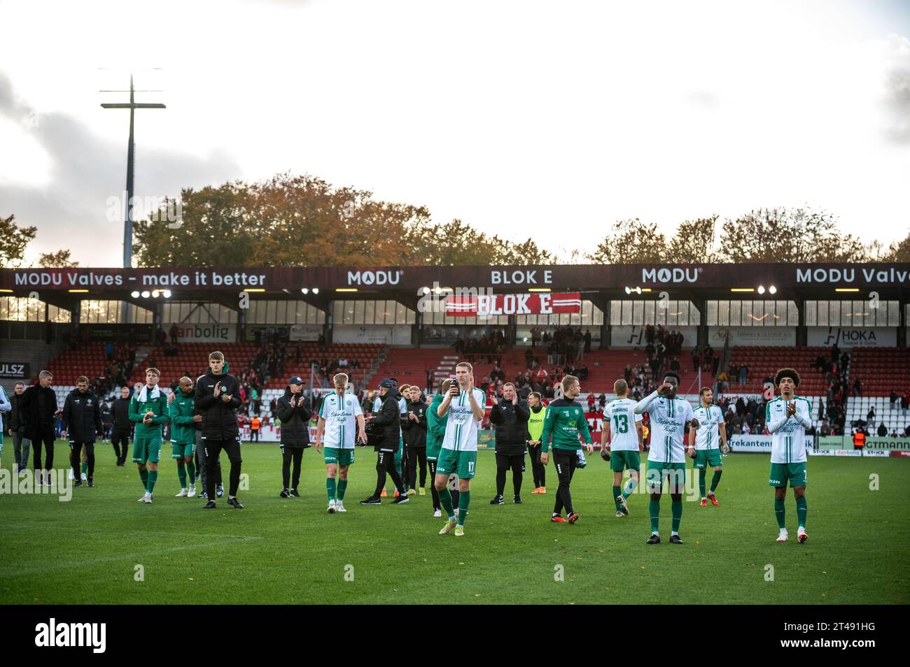 Vejle, Denmark. 29th Oct, 2023. The players of FF seen after the