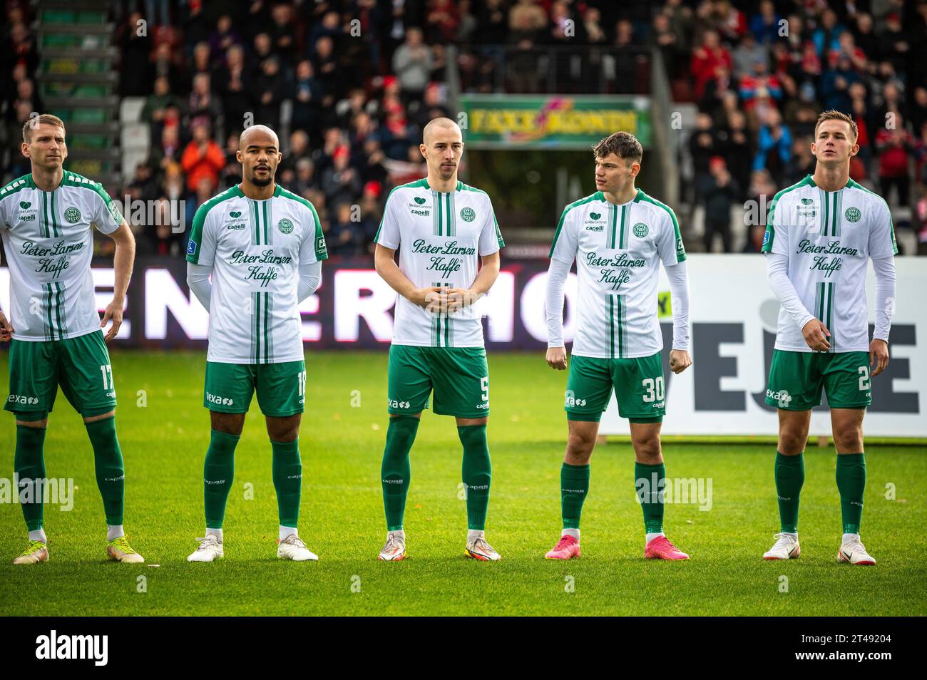 Vejle, Denmark. 29th Oct, 2023. The players of FF line up for