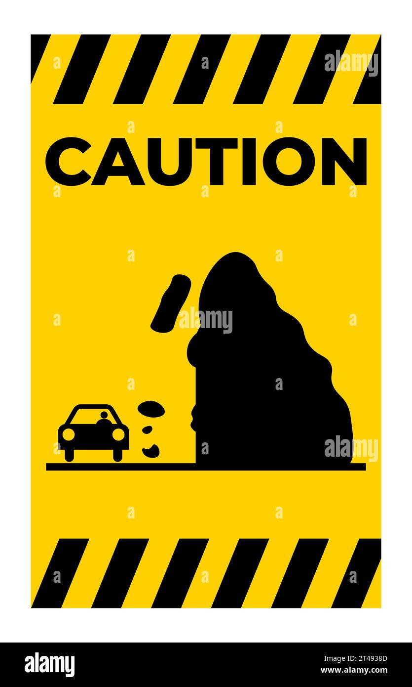 Warning Sign Falling rocks, snow or ice ahead Stock Vector Image & Art ...